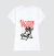 Camiseta com estampa de um cachorro Jack Russel usando óculos escuros e deitado em uma cadeira de praia, com o texto "VACATION MODE".