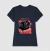 Camisa azul feminina com estampa de um pug usando uma camisa vermelha, representando a frase "PUG LIFE".