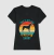 Camisa feminina preta com estampa colorida de um cachorro e a frase "THIS IS MY DOG walking SHIRT".