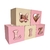 Cubos Decorativos com Nome Letras Rosa Para Quarto do Bebêvc