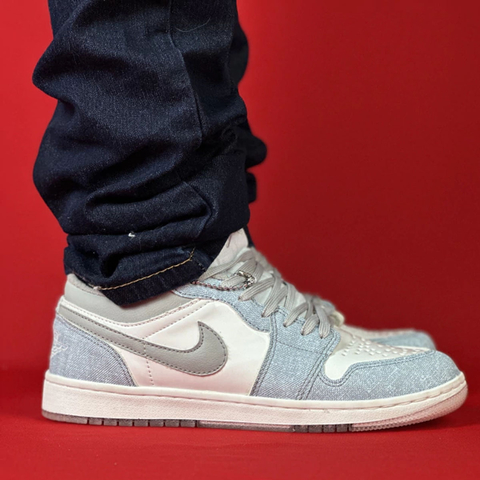 AIR JORDAN 1 LOW AZUL CLARO COM CINZA E BRANCO NACIONAL S