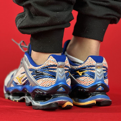 MIZUNO PROPHECY 1 CINZA AZUL MARINHO LOGO LARANJA IMPORTADO PREMIUM na internet