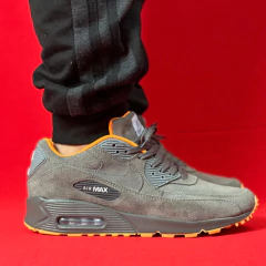 NIKE AIRMAX 90 CINZA ESCURO LARANJA NACIONAL PREMIUM