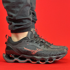 MIZUNO PROPHECY 13 PRETO COM VERMELHO NACIONAL PREMIUM