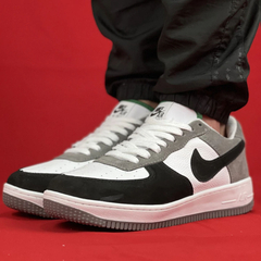 NIKE CINZA/PRETO/BRANCO AIR FORCE 1 COURO - comprar online