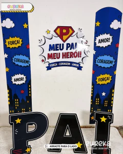 PAINEL DECORATIVO DIA DOS PAIS - MEU PAI, MEU HERÓI - comprar online