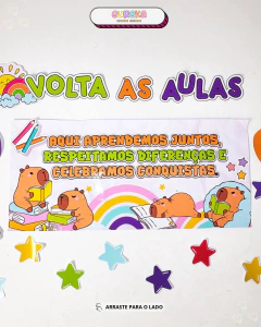 Painel Volta às Aulas – Tema Capivara - comprar online