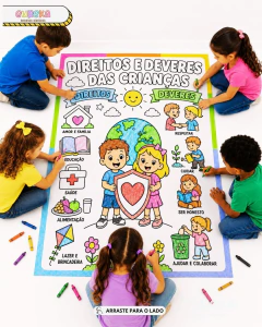 Cartaz Colaborativo para Colorir – Direitos e Deveres das Crianças - comprar online