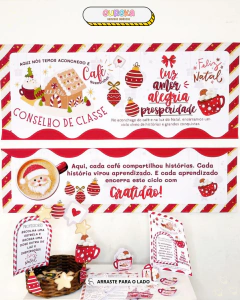 KIT PAINEL CONSELHO DE CLASSE TEMA CAFÉ NATALINO - comprar online