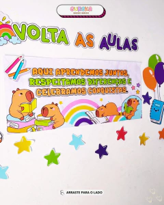 Painel Volta às Aulas – Tema Capivara na internet