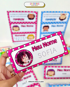 Crachá de Mesa Editável: Organização e Personalização na Sala de Aula! na internet