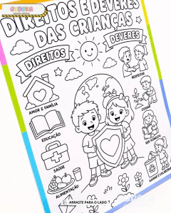 Cartaz Colaborativo para Colorir – Direitos e Deveres das Crianças na internet