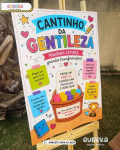 Cestinha + Cartaz Cantinho da Gentileza na internet