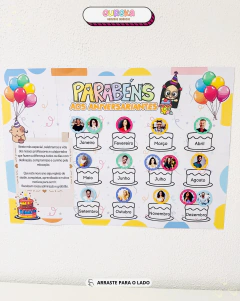 PAINEL ANIVERSARIANTES - EQUIPE ESCOLAR - loja online