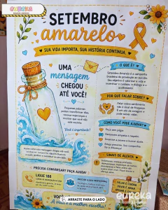 Cartaz Cesta Setembro Amarelo – Uma mensagem chegou até você - loja online