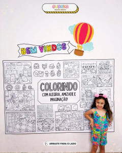 PAINEL BOAS-VINDAS - COLORINDO COM AMIGOS - loja online