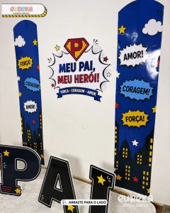 PAINEL DECORATIVO DIA DOS PAIS - MEU PAI, MEU HERÓI - loja online