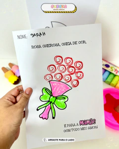 ATIVIDADE DIA DAS MÃES BUQUE ROSA - loja online