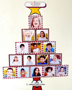 Mural de Fotos em Formato de Árvore de Natal: Memórias que Decoram