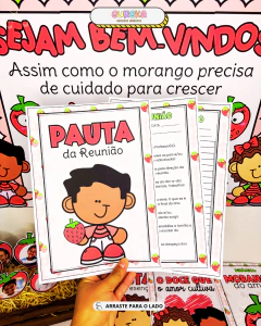 KIT PAINEL REUNIÃO MORANGO DO AMOR