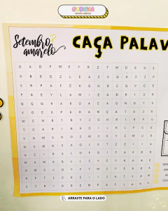 Painel Caça-Palavras Setembro Amarelo na internet