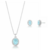 CONJUNTO AZUL EM PRATA 925