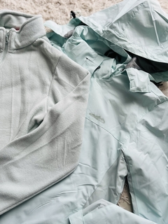 Campera dos en una con polar verde agua en internet