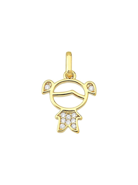 Pingente menina cravejado