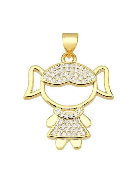 Pingente menina cravejado