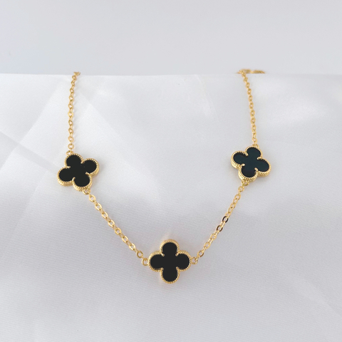 CHOKER INSPIRACAO CARTIER PRETO E DOURADO