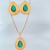 CONJUNTO DOURADO PEDRA ESMERALDA