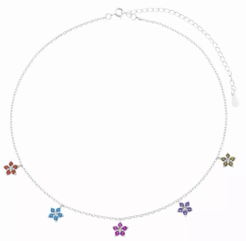 CHOCKER FLORES PRATA 925