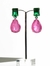 BRINCO LUXO EM PEDRA ROSA FUSION PINK E VERDE ESMERALDA
