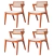 Conjunto 4 Cadeiras Madeira Maciça com Rattan Natural e Estofada 81,5x53x57cm Verona Champagne / Off White - comprar online