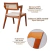 Cadeira Madeira Maciça com Rattan Natural e Estofada 81,5x53x57cm Verona Champagne / Off White - loja online