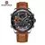 Relógio Quartz Masculino Naviforce - 9197 | Pulseira de Couro impermeável