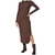 Vestido Colcci Canelado Midi Manga Longa Com Fenda Lateral