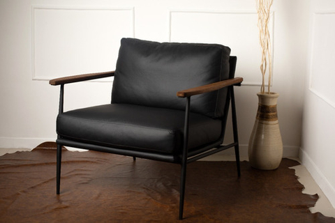 Poltrona Taco Couro Legitimo Luxo Sala De Estar Escritório