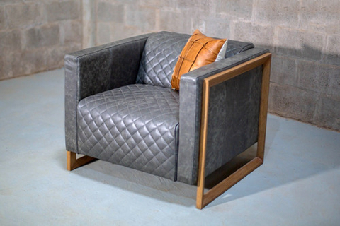 Poltrona Tela Luxo Em Couro Legitimo Sala Estar Escritório