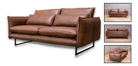 Sofá Ibiza 2 Lugares Couro Legitimo Sala De Estar Escritório