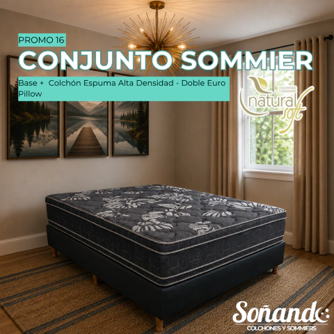 PROMO 16 | Natural Soft Conjunto Sommier Espuma 130Kg por plaza