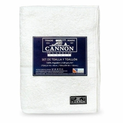 COMBO X 2 Juegos de toalla y toallón 520 gramos Cannon (Blancos) - tienda online