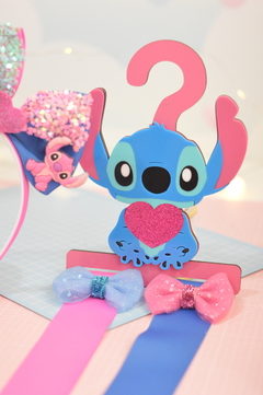 Kit porta laço + tiara Stitch - Brullê Laços