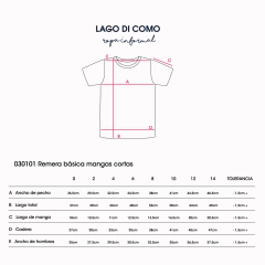 REMERA CLASICA M/CORTAS DEL 0 AL 10