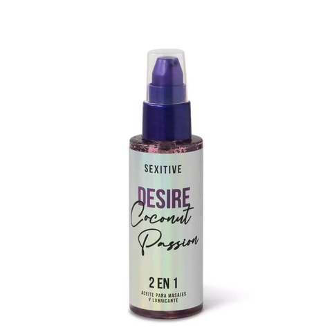 Efectivo: $8.000. SEXITIVE DESIRE COCONUT PASSION: ACEITE DUAL PARA MASAJES Y LUBRICACIÓN ÍNTIMA - CT04