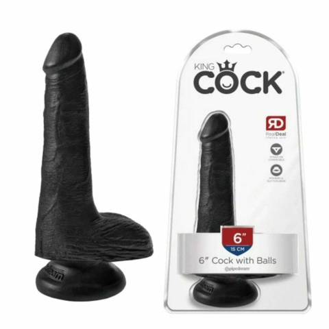 Efectivo: $30.000. PIPEDREAM KING COCK 6" WHIT BALLS DILDO BLACK (17,5 cm x 3,5 cm) - PD5531-23