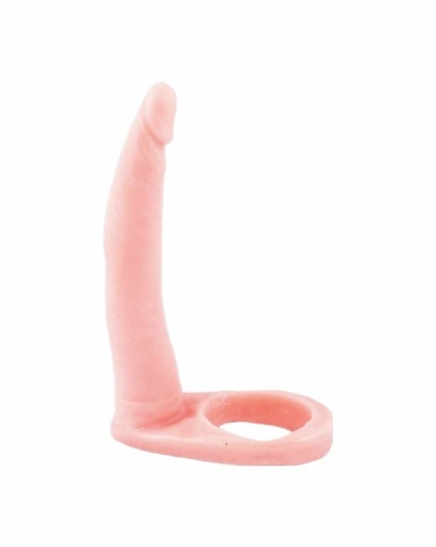 Efectivo: $11.000. REAL SKIN HOT FINGER LARGE ANILLO PARA DOBLE PENETRACIÓN (14,5 cm x 1,8 cm) - 00-125-21