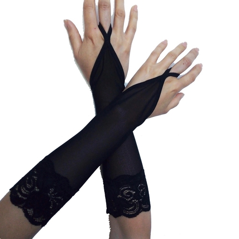 Efectivo: $14.000. SECRETOS INTIMOS / GUANTES MITONES DE TUL Y PUNTILLA - Art. A020