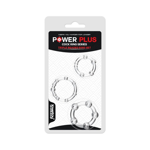 Efectivo: $10.000. LOVETOY POWER PLUS TRIPLE BEADED RING SET x 3 - LV343002