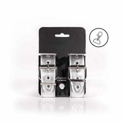 Efectivo: $10.500. ESPOSAS 3 CM SILVER CON MOSQUETONES - EROS-045 - comprar online